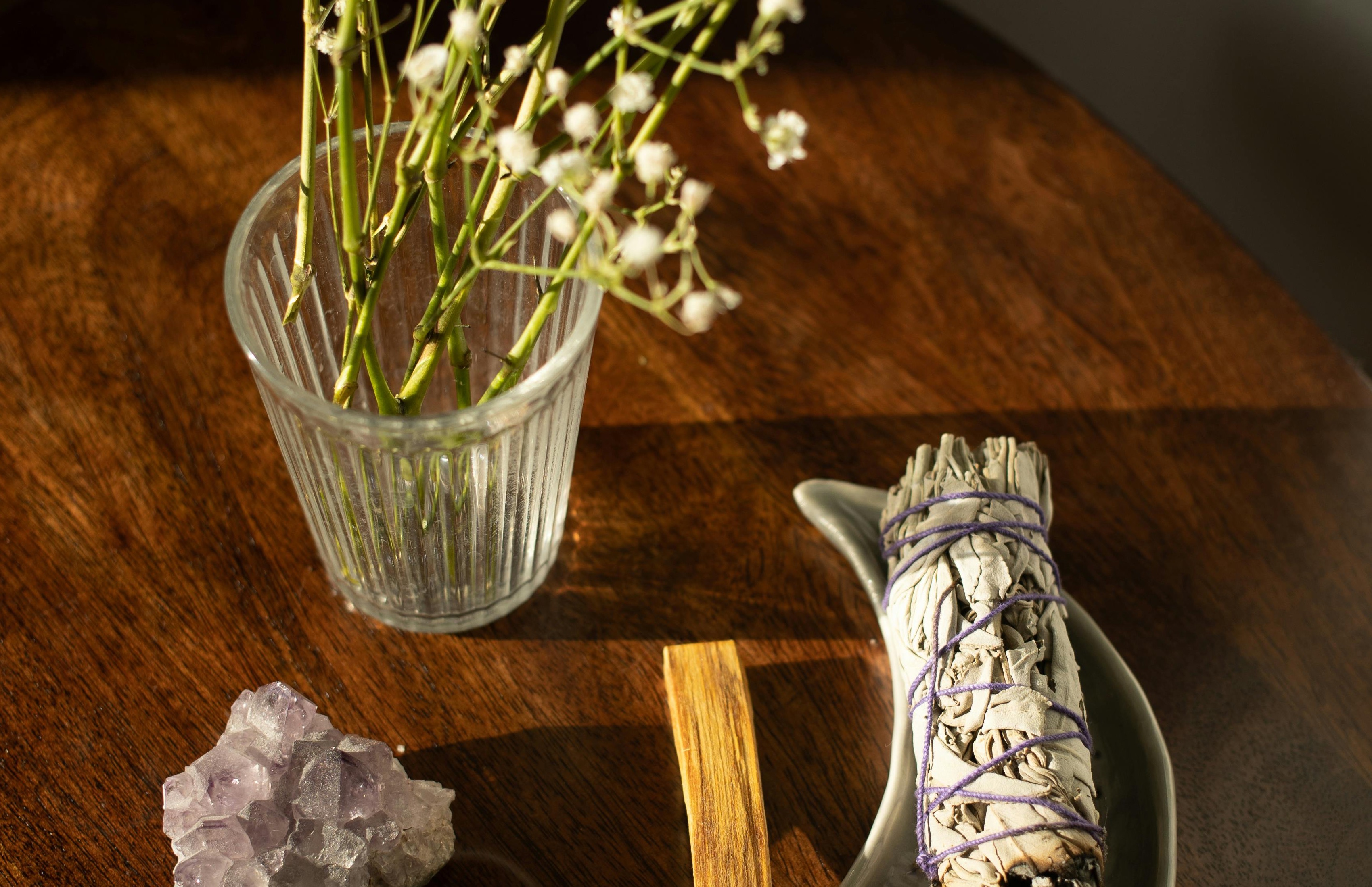 Styled dining vignette with warm tabletop tones